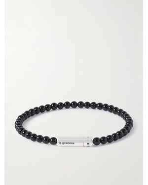 Le Gramme 11G Sterling And Onyx Beaded Bracelet - Black