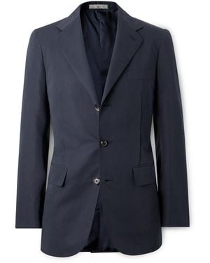 Umit Benan Cotton And Silk-Blend Blazer - Blue
