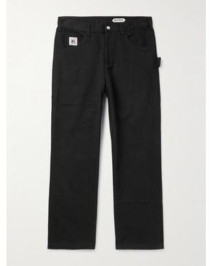 Bode Knolly Brook Straight-Leg Cotton-Canvas Trousers - Black