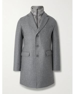 Herno Convertible Padded Wool-Blend And Quilted Shell Coat - Grey