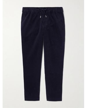 MR P. Edwin Tapered Cotton-corduroy Drawstring Trousers - Blue