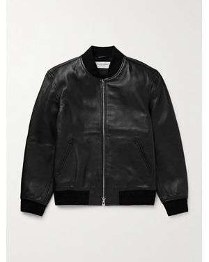 Officine Generale Christo Leather Bomber Jacket - Black