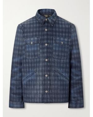 RRL Holland Checked Denim Jacket - Blue