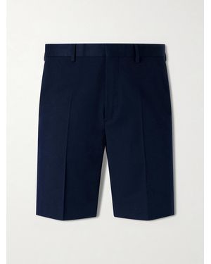 Dries Van Noten Straight-Leg Cotton And Wool-Blend Shorts - Blue