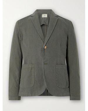 Folk Linen And Cotton-Blend Blazer - Green
