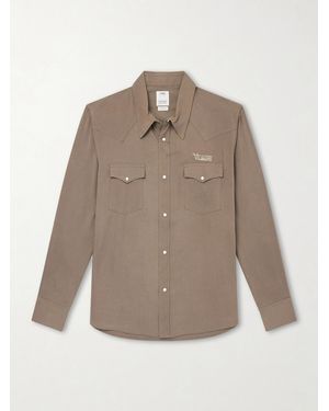 Visvim Four Corners Logo-Embroidered Canvas Western Shirt - Natural