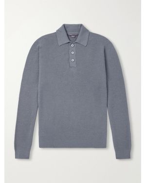 Begg x Co Adrien Cashmere And Silk -Blend Polo Jumper - Grey