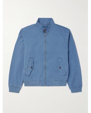 Polo Ralph Lauren Logo-embroidered Cotton-twill Bomber Jacket - Blue