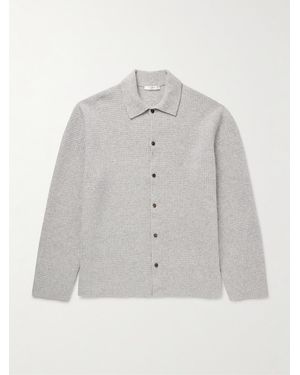 The Row Barkley Hemdjacke aus einer Woll-Kaschmirmischung in Waffelstrick - Grau