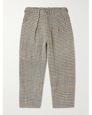 STORY mfg. Lush Barrel-Hose aus karierter Biobaumwolle mit Falten - Grau