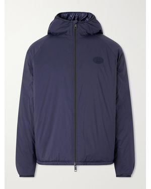 Burberry Logo-Appliquéd Shell Hooded Jacket - Blue