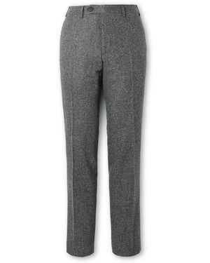 Canali Tapered Wool-Blend Twill Suit Pants - Gray