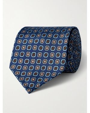 Rubinacci 8Cm Silk-Jacquard Tie - Blue