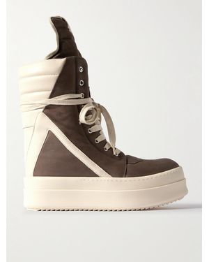 Rick Owens Mega Geobasket Leather Trainers - Natural
