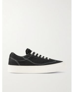 Omni Dellow Leather-Trimmed Distressed Drill Sneakers - Nero