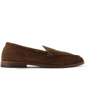 Drake's Henri Summer Suede Loafers - Brown