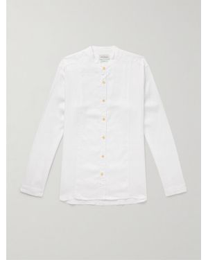 Oliver Spencer Ashcroft Grandad-Collar Linen Shirt - White