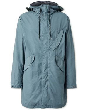 C.P. Company Logo-Appliquéd Recycled-Flatt Nylon Parka - Blue