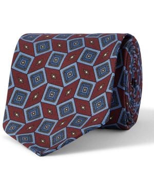 Rubinacci 9Cm Printed Silk-Twill Tie - Blue