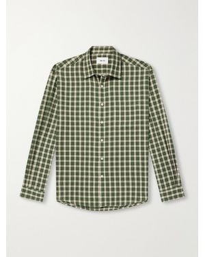 NN07 Deon 5465 Checked Organic Cotton-Flannel Shirt - Green