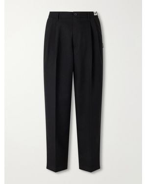 Neighborhood Tapered Pleated Twill Trousers - Black