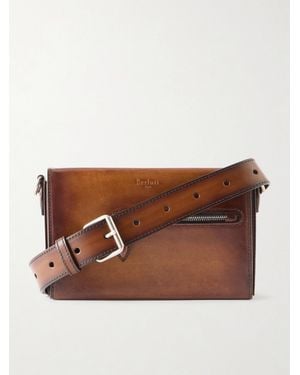 Berluti Jour De Poche Venezia Leather Messenger Bag - Brown