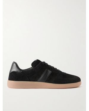 Tom Ford Leather-Trimmed Suede Trainers - Black