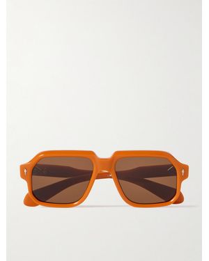 Jacques Marie Mage Challenger Square-Frame Acetate Sunglasses - Orange