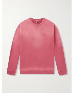 Loewe Anagram-Embroidered Cotton-Jersey Sweatshirt - Pink