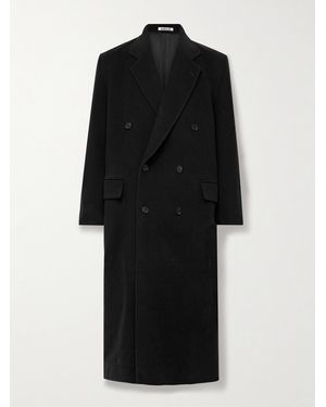 AURALEE Oversized Double-Breasted Super 160S Wool Coat - Black