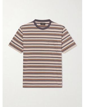 Beams Plus Striped Cotton-jersey T-shirt - Grey