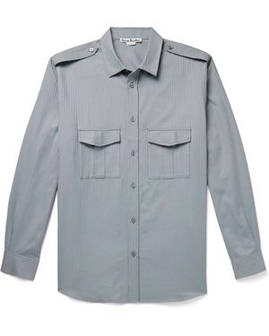 Acne Studios Sarman Striped Cotton-Twill Shirt - Gray