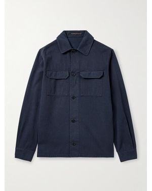 Slowear Incotex Cotton And Cashmere-Blend Overshirt - Blue