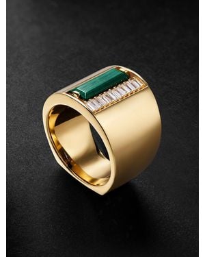 Suzanne Kalan 18-Karat, Malachite And Diamond Ring - Black