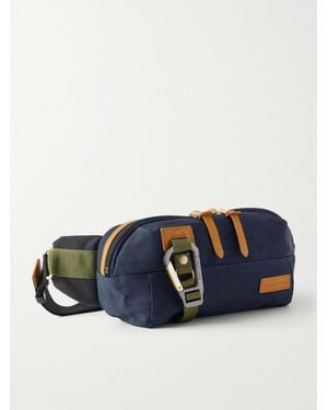 master-piece Link Leather-Trimmed Nylon-Twill Belt Bag - Blau