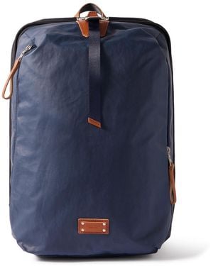 master-piece Bump L Canvas And Leather-Trimmed Cordura Nylon Backpack - Blue
