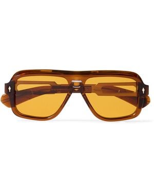 Jacques Marie Mage Glenn Gould Fugue Aviator-Style Acetate And-Tone Sunglasses - Orange
