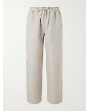 Saman Amel Straight-Leg Linen Trousers - White