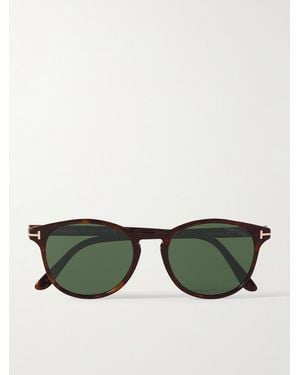 Tom Ford Lewis Round-Frame Acetate Sunglasses - Green