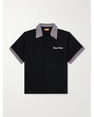 Human Made Logo-embroidered Poplin Shirt - Black