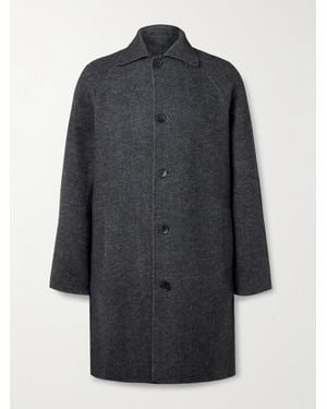 MR P. Herringbone Wool And Cashmere-blend Flannel Coat - Blue