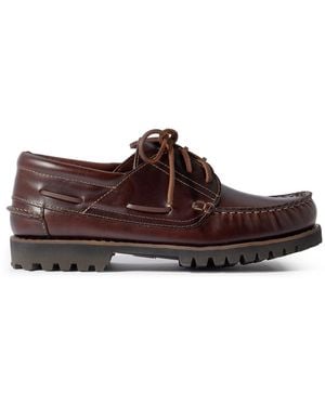 MR P. Leather Boat Shoes - Brown