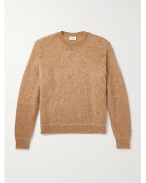 Saint Laurent Schmal geschnittener Pullover aus einer Mohairmischung - Natur