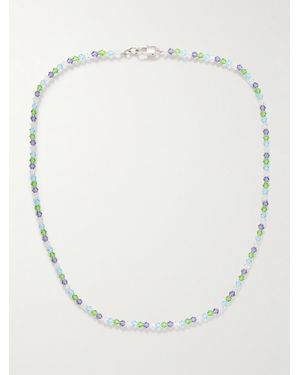 Hatton Labs Shore Sterling Multi-Stone And Glass Beaded Necklace - White