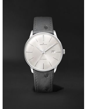 Junghans Meister Automatic 40.4Mm Stainless Steel And Leather Watch, Ref. No. 27/4416.02 - Black