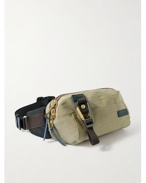 master-piece Link Leather-Trimmed Nylon-Twill Belt Bag - Green