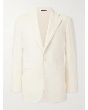 Saman Amel Cotton-blend Twill Suit Jacket - Natural
