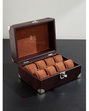 Brunello Cucinelli Full-Grain Leather Eight-Piece Watch Box - Red