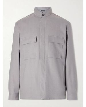 ZEGNA Linen-gabardine Overshirt - Grey