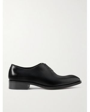 Tom Ford Whole-cut Glossed-leather Oxford Shoes - Black